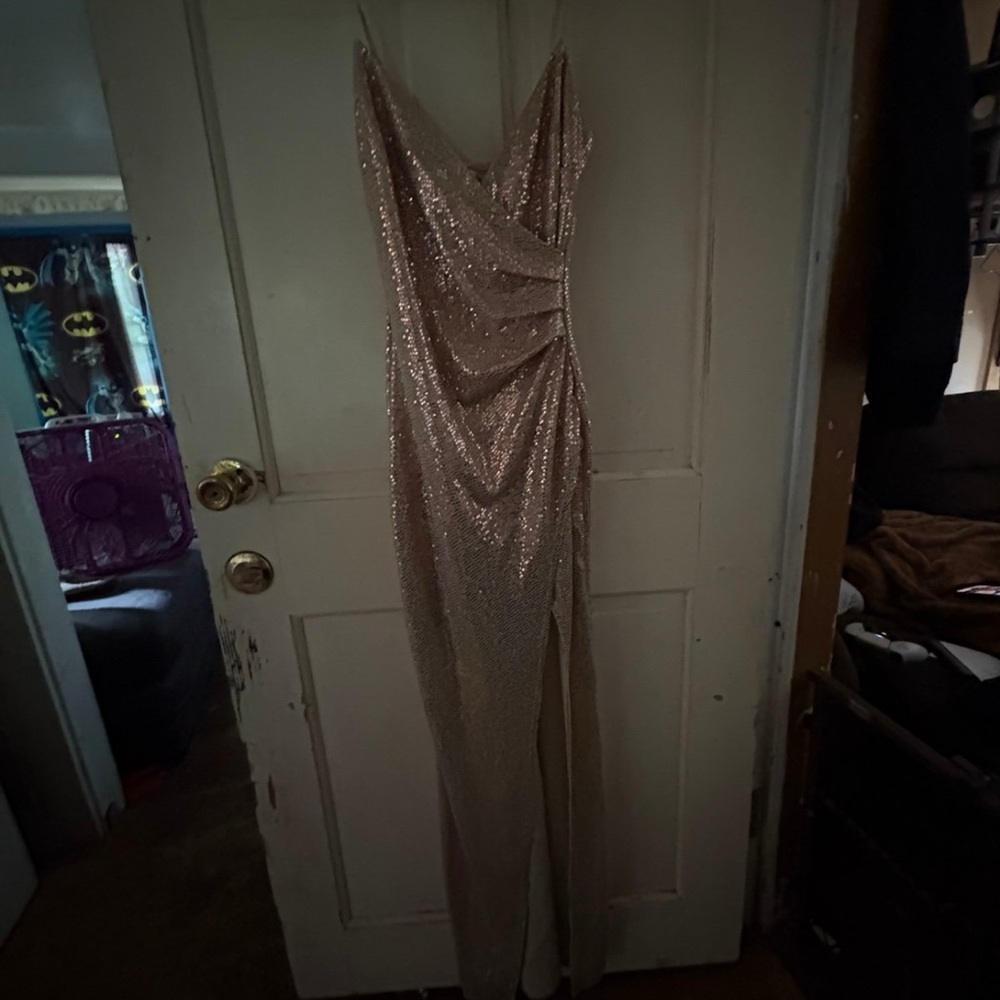 Emerald Sundae Sparkling Gold Maxi Dress